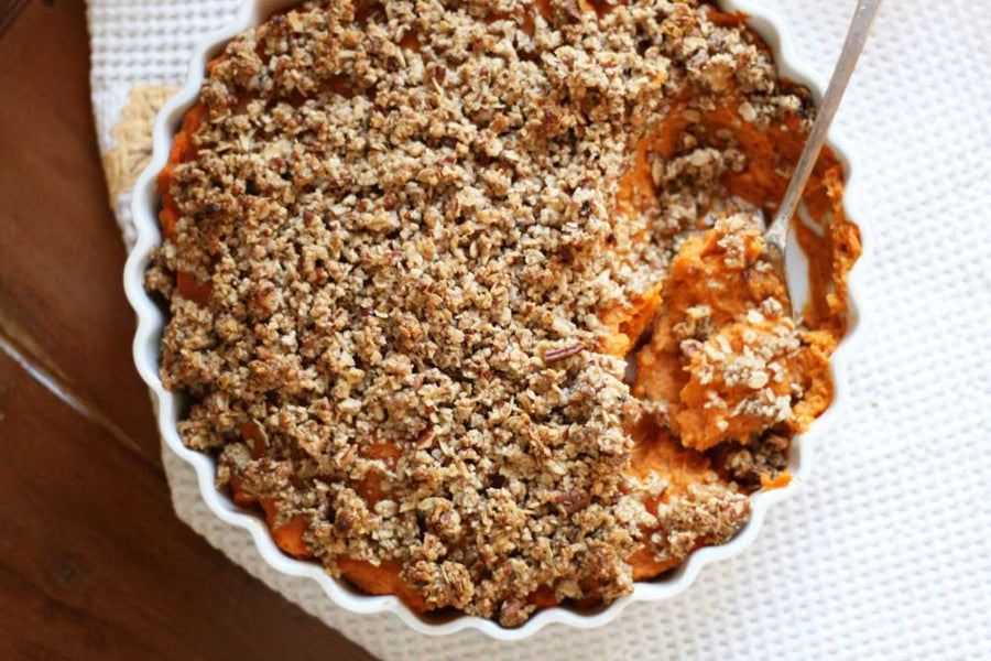 Sweet Potato Casserole with Pecan Streusel